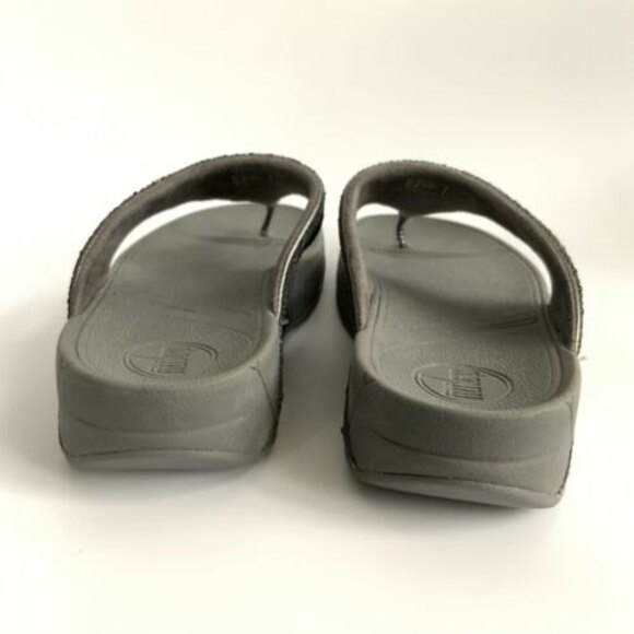 Fitflop Sandals Women Size 9M Gray Superglitz Wedge Thong - Picture 7 of 11